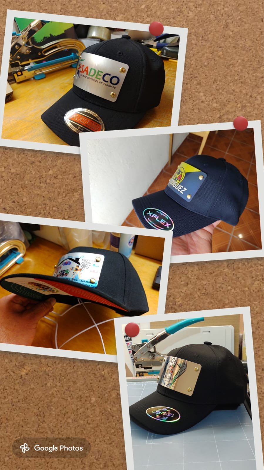 Gorras negras personalizadas con placa metálica